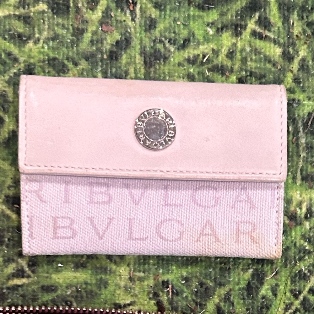 Vintage Bulgari BAEAER leather card holder wallet coin‎ holder pouch